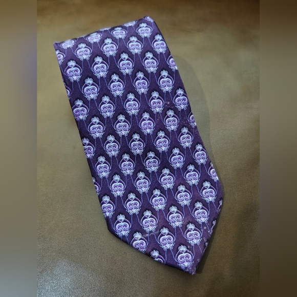Valentino Italian Silk Tie Used Purple Pink - Picture 6 of 8
